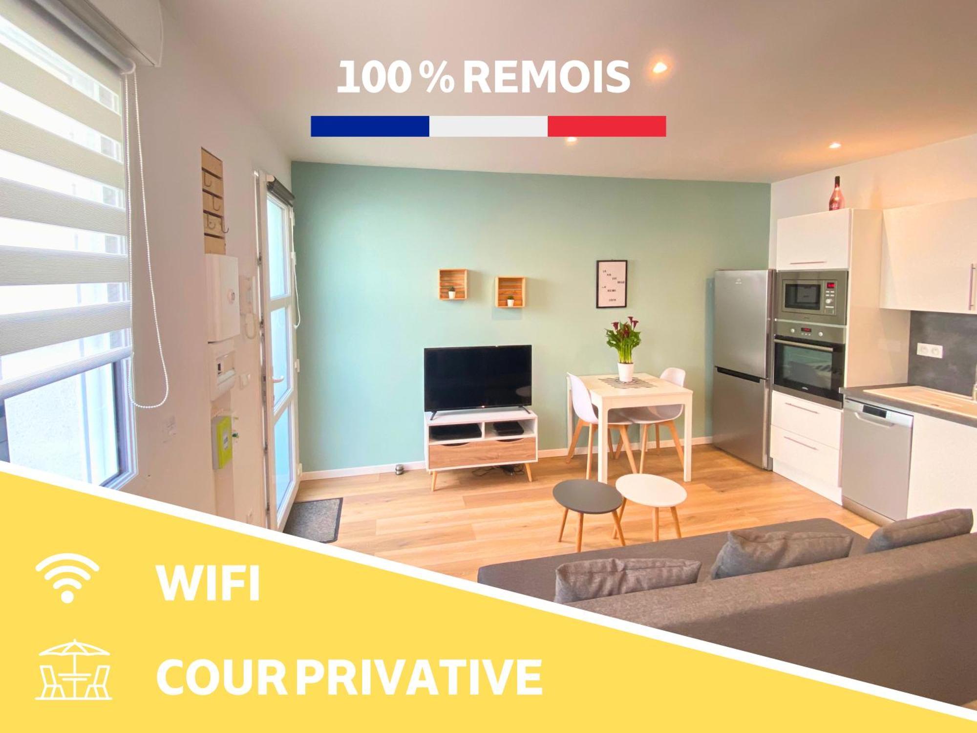 Le Remois - Parking - Cour Privative - Wifi Apartment Reims Bagian luar foto